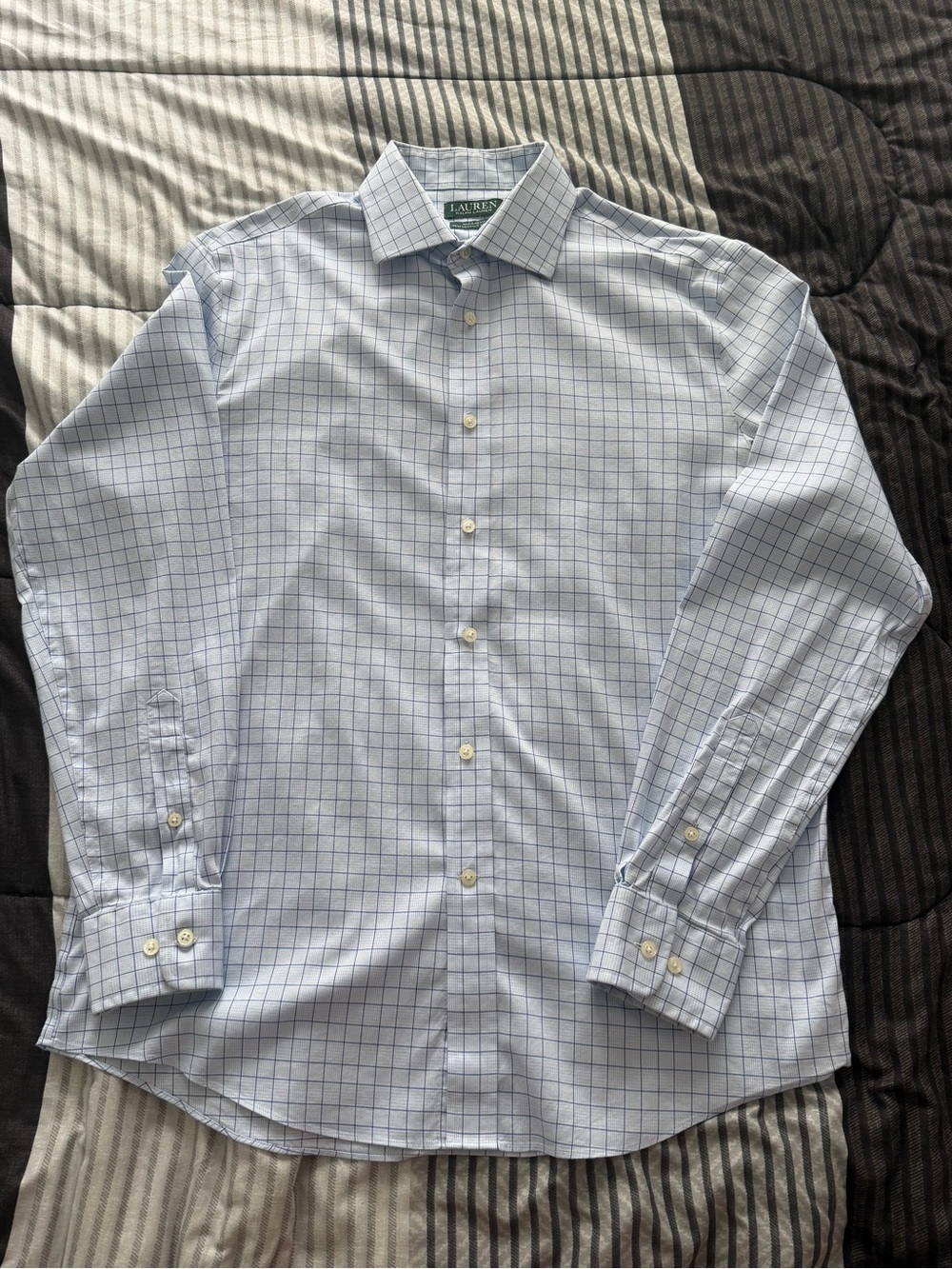 Lauren Ralph Lauren Blue Grid Dress Shirt - Men